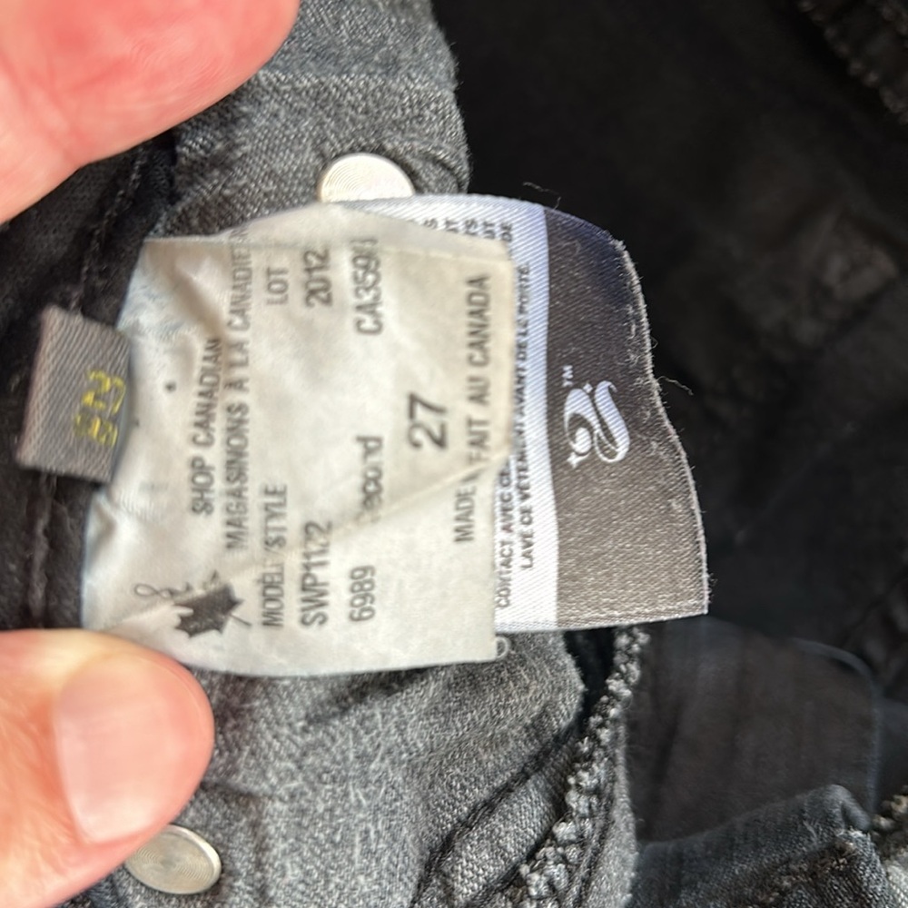 SECOND brand yoga jeans denim stretch black, light wear, size 27 - Picture 7 of 16
